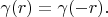 $    \gamma (r) = \gamma (-r) .$