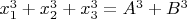 $x_{1}^3+x_{2}^3+x_{3}^3=A^3+B^3$ $x_{1}^3+x_{2}^3+x_{3}^3=A^3+B^3$