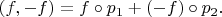$(f,-f)=f\circ p_1+(-f)\circ p_2.$