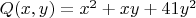 $Q(x,y) = x^2+xy+41y^2$