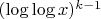 $(\log\log x)^{k-1}$