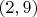 $(2, 9)$