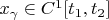 $x_\gamma \in C^1[t_1, t_2]$