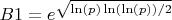 $B1=e^{\sqrt{\ln(p)\ln(\ln(p))/2}}$
