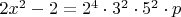 $2x^2-2=2^4\cdot3^2\cdot5^2\cdot p$