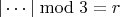 $|\cdots|\bmod 3 = r$