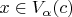 $x\in V_\alpha (c) $ $x\in V_\alpha (c) $