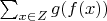 $\sum_{x\in Z} g(f(x))$