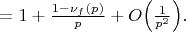 $=1+\frac{1-\nu_f(p)}{p}+O\Bigl(\frac{1}{p^2}\Bigr).$