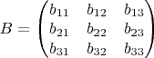 $B=\begin{pmatrix}b_{11}&b_{12}&b_{13}\\ b_{21}&b_{22}&b_{23}\\ b_{31}&b_{32}&b_{33}\end{pmatrix}$