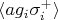 $\langle a g_i \sigma^{+}_i \rangle $ $\langle a g_i \sigma^{+}_i \rangle $