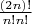$\frac{(2n)!}{n!n!}$
