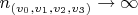 $n_{(v_{0}, v_{1}, v_{2}, v_{3})} \to \infty$