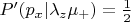 $P'(p_x|\lambda_z\mu_+)=\frac 1 2$