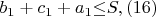 $b_1+c_1+a_1{\leq}S,(16)$ $b_1+c_1+a_1{\leq}S,(16)$
