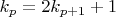 $k_p=2k_{p+1} + 1$