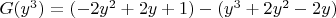 $G(y^3) = (-2y^2 + 2y + 1) - (y^3 + 2y^2 - 2y)$