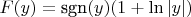 $F(y) = \text{sgn}(y)(1 + \ln|y|)$ $F(y) = \text{sgn}(y)(1 + \ln|y|)$
