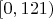 $[0, 121)$