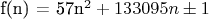 f(n) = 57n^{2} + 133095n \pm 1