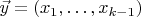 $\vec{y}=(x_1,\dotsc,x_{k-1})$