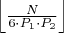 $ \(\left\lfloor \frac{N}{6 \cdot P_1 \cdot P_2} \right\rfloor\)$ $ \(\left\lfloor \frac{N}{6 \cdot P_1 \cdot P_2} \right\rfloor\)$