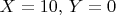 $X=10,\, Y=0$