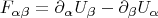 $$F_{\alpha\beta}=\partial_{\alpha}U_{\beta}-\partial_{\beta}U_{\alpha}$$