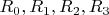 $R_0, R_1, R_2, R_3$ $R_0, R_1, R_2, R_3$