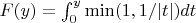 $F(y) = \int_0^y \min(1, 1/|t|) dt$ $F(y) = \int_0^y \min(1, 1/|t|) dt$