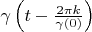 $ \gamma \left( t- \frac {2 \pi k} {\gamma(0)} \right) $ $ \gamma \left( t- \frac {2 \pi k} {\gamma(0)} \right) $