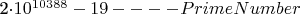 2\cdot10^{10388} - 19                              ---- Prime Number
