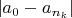 $|a_0 - a_{n_k}|$