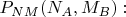 $P_{NM}(N_A,M_B):$