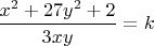 $\dfrac{x^2+27y^2+2}{3xy}=k$