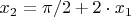 $x_2=\pi/2+2\cdot x_1$