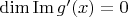 $\operatorname{dim} \operatorname{Im} g'(x) = 0$ $\operatorname{dim} \operatorname{Im} g'(x) = 0$