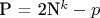 P = 2N^k - p