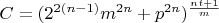 $  C=(2^{2(n-1)}m^{2n}+p^{2n})^{\frac{nt+1}{m}$