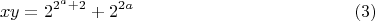 $$xy=2^{2^a+2}+2^{2a} \eqno {(3)}$$