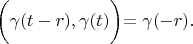 $    \biggl( \gamma(t-r), \gamma (t) \biggl)= \gamma (-r) .$