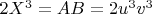 $2X^3=AB=2u^3v^3$