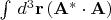 $\int\,d^3\mathbf{r}\,(\mathbf{A}^*\cdot\mathbf{A})$