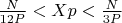 $\frac{N}{12P} < Xp < \frac{N}{3P}$