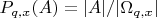 $P_{q,x}(A)=|A|/|\Omega_{q,x}|$