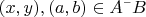 $(x,y),(a,b) \in A&times;B$