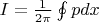 $I=\frac{1}{2\pi}\oint p dx$ $I=\frac{1}{2\pi}\oint p dx$
