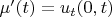 $\mu'(t)=u_t(0,t)$